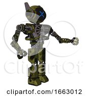 Poster, Art Print Of Robot Containing Digital Display Head And Wince Symbol Expression And Winglets And Heavy Upper Chest And No Chest Plating And Prototype Exoplate Legs