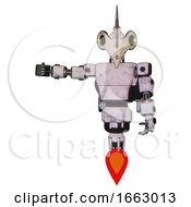 Poster, Art Print Of Droid Containing Bird Skull Head And Yellow Led Protruding Eyes And Light Chest Exoshielding And Prototype Exoplate Chest And Rocket Pack And Jet Propulsion
