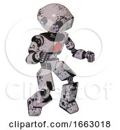 Poster, Art Print Of Mech Containing Oval Wide Head And Telescopic Steampunk Eyes And Light Chest Exoshielding And Red Chest Button And Prototype Exoplate Legs