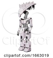 Poster, Art Print Of Bot Containing Flat Elongated Skull Head And Spikes And Light Chest Exoshielding And Ultralight Chest Exosuit And Prototype Exoplate Legs