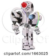 Poster, Art Print Of Robot Containing Round Head And Red Laser Crystal Array And Heavy Upper Chest And Heavy Mech Chest And Spectrum Fusion Core Chest And Prototype Exoplate Legs