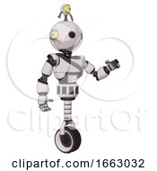 Poster, Art Print Of Droid Containing Oval Wide Head And Minibot Ornament And Light Chest Exoshielding And Rubber Chain Sash And Unicycle Wheel