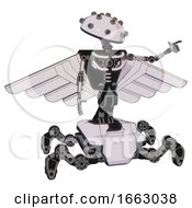 Poster, Art Print Of Bot Containing Plughead Dome Design And Light Chest Exoshielding And Pilots Wings Assembly And No Chest Plating And Insect Walker Legs