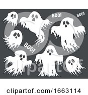 Poster, Art Print Of Halloween Ghosts