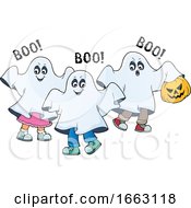 Poster, Art Print Of Kids In Halloween Ghost Costumes