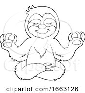 Black And White Meditating Sloth by visekart