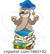 Poster, Art Print Of Meditating Professor Sloth On A Stack Of Books