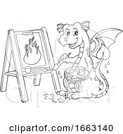 Poster, Art Print Of Black And White Artist Dragon Painting