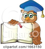 Professor Owl Holding A Book by visekart