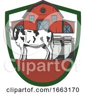 Poster, Art Print Of Dairy Cow And Barn