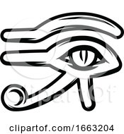 Poster, Art Print Of Black And White Egyptian Eye Of Horus