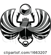 Black And White Egyptian Scarab Beetle