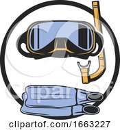 Poster, Art Print Of Snorkel Mask And Fins