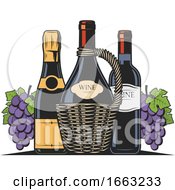 Poster, Art Print Of Wine Bottles