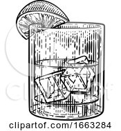 Poster, Art Print Of Cocktail Drink In Glass With Ice And Lemon Or Lime