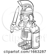 Poster, Art Print Of Roman Soldier Cartoon Character