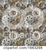 Poster, Art Print Of Gears And Cogs Seamless Machine Background
