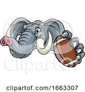 Poster, Art Print Of Elephant American Football Ball Sports Mascot