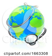 Poster, Art Print Of Earth World Health Day Stethoscope Globe Concept