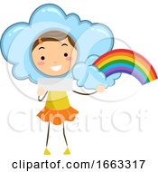 Kid Girl Weather Rainbow Illustration