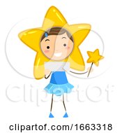 Poster, Art Print Of Kid Girl Weather Stars Illustration