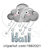 Poster, Art Print Of Mascot Cloud Hail Storm Illustration