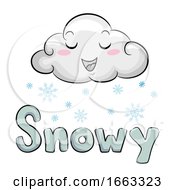 Poster, Art Print Of Mascot Cloud Snowy Illustration