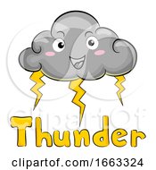 Poster, Art Print Of Mascot Cloud Thunder Storm Illustration