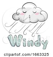 Poster, Art Print Of Mascot Cloud Windy Illustration