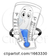 Poster, Art Print Of Mascot Thermometer Cool Illustration