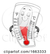 Poster, Art Print Of Mascot Thermometer Warm Illustration