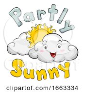 Poster, Art Print Of Mascot Cloud Weather Partly Sunny Illustration