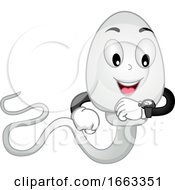 Mascot Sperm Check Time Illustration