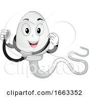 Mascot Sperm Check Up Illustration