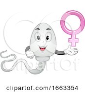 Mascot Sperm Female Illustration