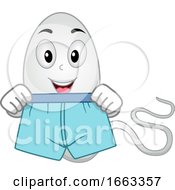 Mascot Sperm Wear Boxer Illustration