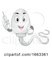 Sperm Mascot Injection Illustration