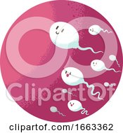 Sperm Mascots Swim Egg Cell Illustration