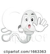 Sperm Mascot Stop Illustration