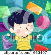 Poster, Art Print Of Kid Boy Virtual Shapes 3d Illustration