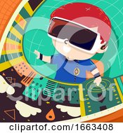 Poster, Art Print Of Kid Boy Control Navigate Illustration