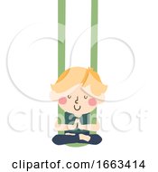 Kid Boy Aerial Yoga Illustration by BNP Design Studio