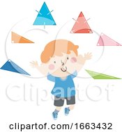 Poster, Art Print Of Kid Boy Types Of Triangles Illustration