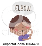 Kid Boy Naming Body Parts Elbow Illustration