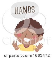 Kid Boy Naming Body Parts Hands Illustration