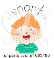 Poster, Art Print Of Kid Boy Laugh Onomatopoeia Sound Snort