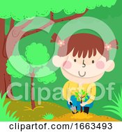 Poster, Art Print Of Kid Girl Seedling Plant Illustration
