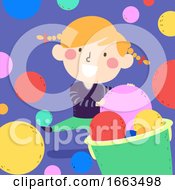 Poster, Art Print Of Kid Girl Early Math Size Quantity Illustration