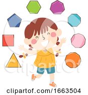 Kid Girl Regular Polygons Illustration
