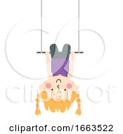 Poster, Art Print Of Kid Girl Aerial Skill Static Trapeze Illustration